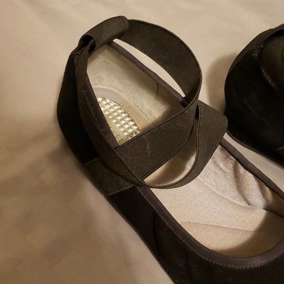 Com+Sens black suede comfort ballet flats sz 7.5 - Picture 3 of 6